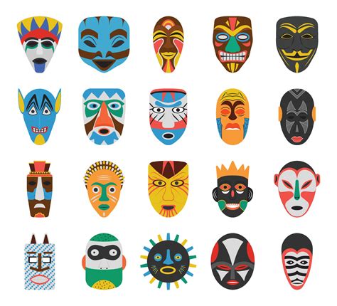 máscaras áfricanas coloridas